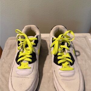 Nike Kids White and Neon Yellow Sneakers